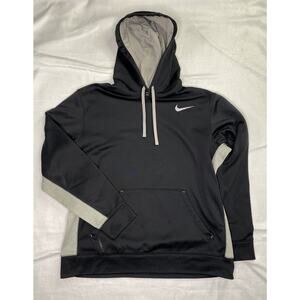 Nike Therma Fit Hoodie Black Gray Long Sleeve Pullover Mens Size Large